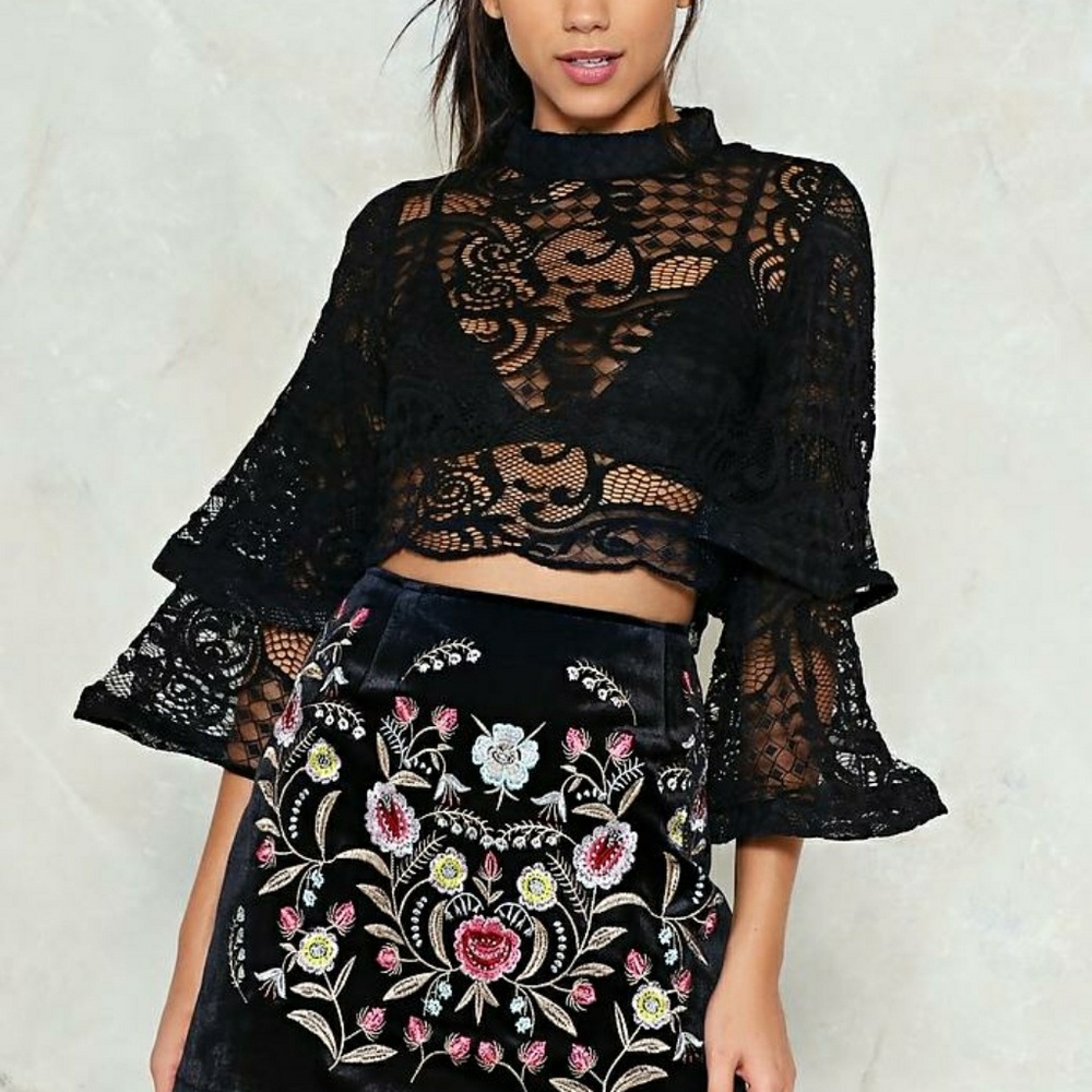 Black lace blouse